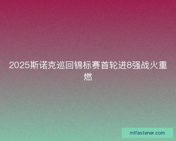 2025斯诺克巡回锦标赛首轮进8强战火重燃 2025斯诺克巡回锦标赛首轮进8强战火重燃