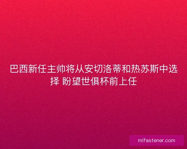 巴西新任主帅将从安切洛蒂和热苏斯中选择 盼望世俱杯前上任