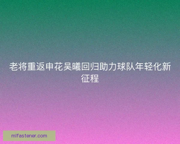 老将重返申花吴曦回归助力球队年轻化新征程