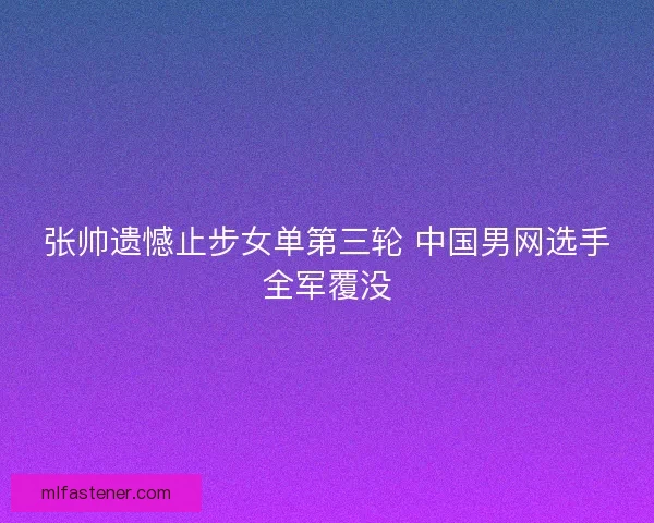 张帅遗憾止步女单第三轮 中国男网选手全军覆没 张帅遗憾止步女单第三轮 中国男网选手全军覆没